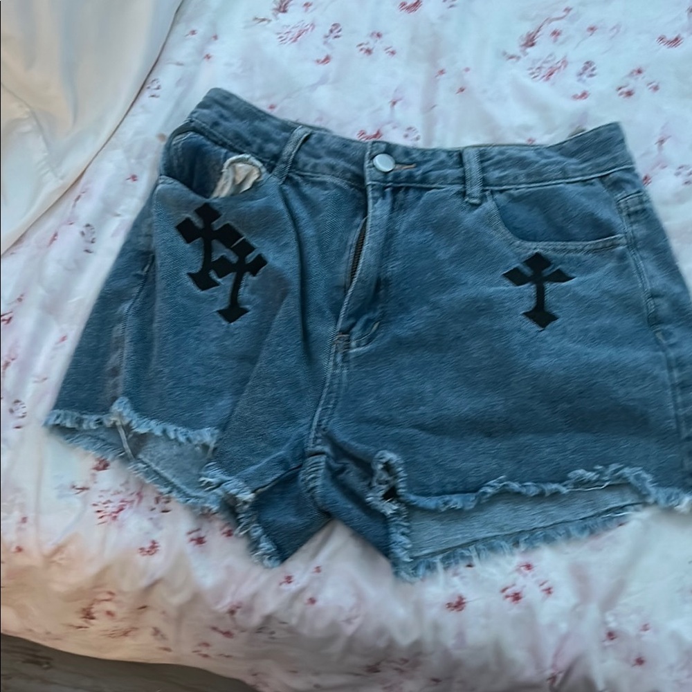 Stylish Gray Denim Women Shorts